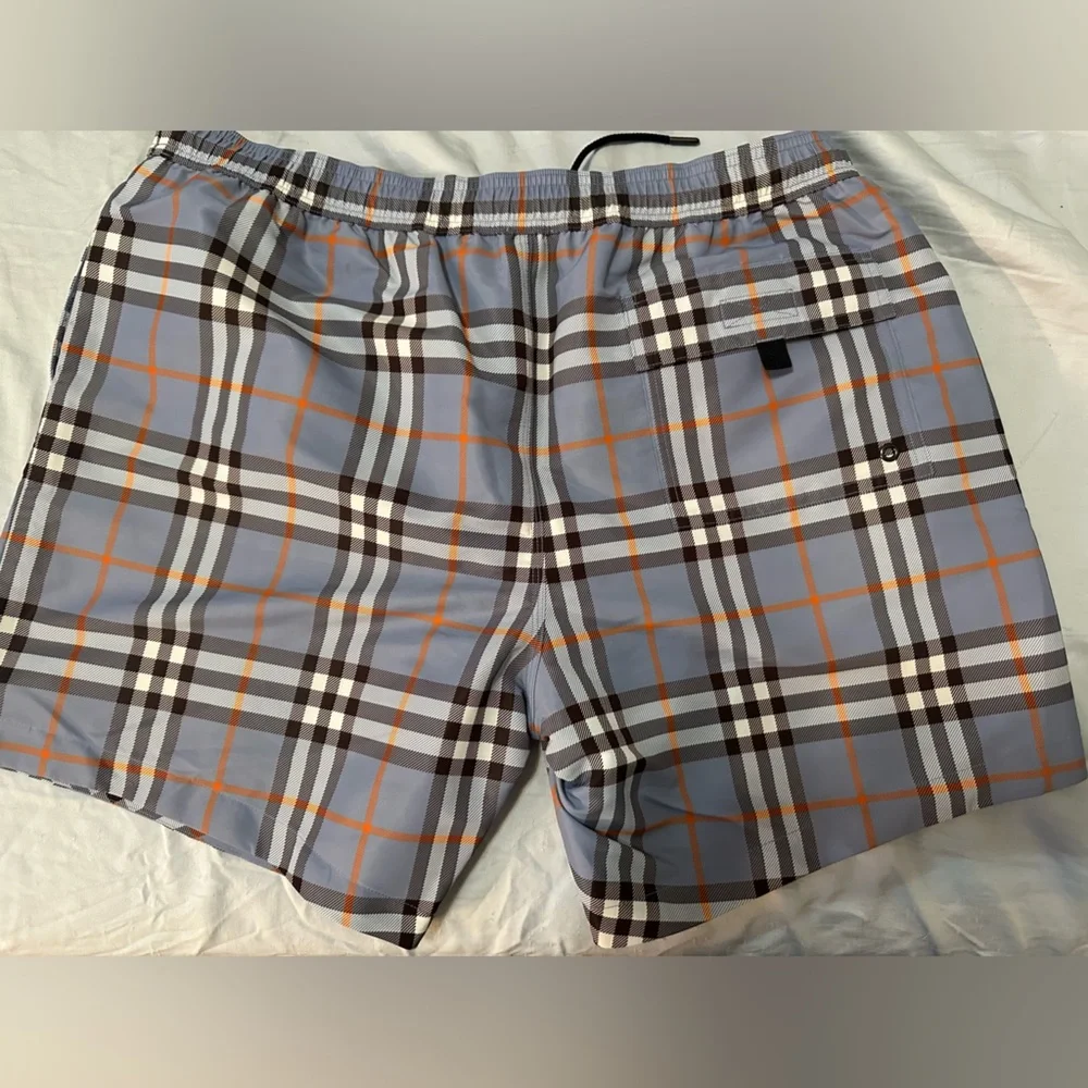 Burberry Blue Plaid Men's Swim Trunks